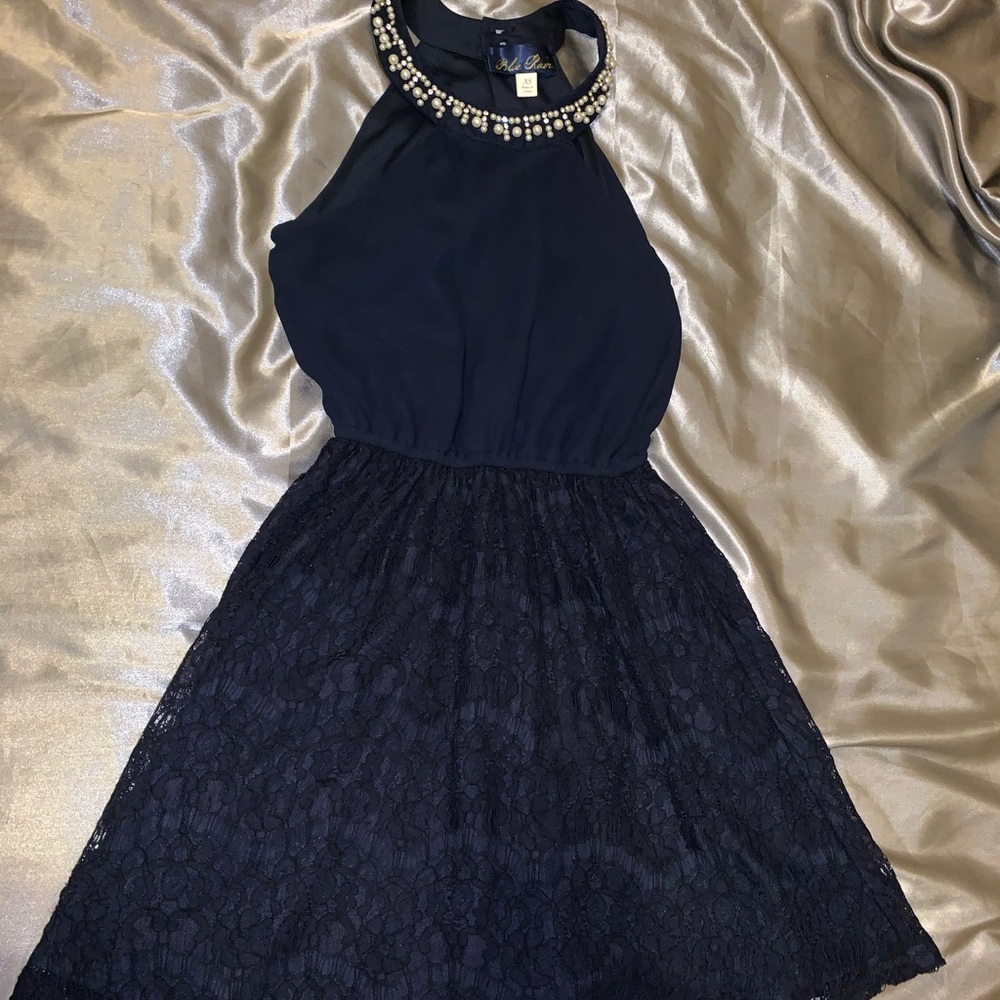 Francesca’s navy blue dress